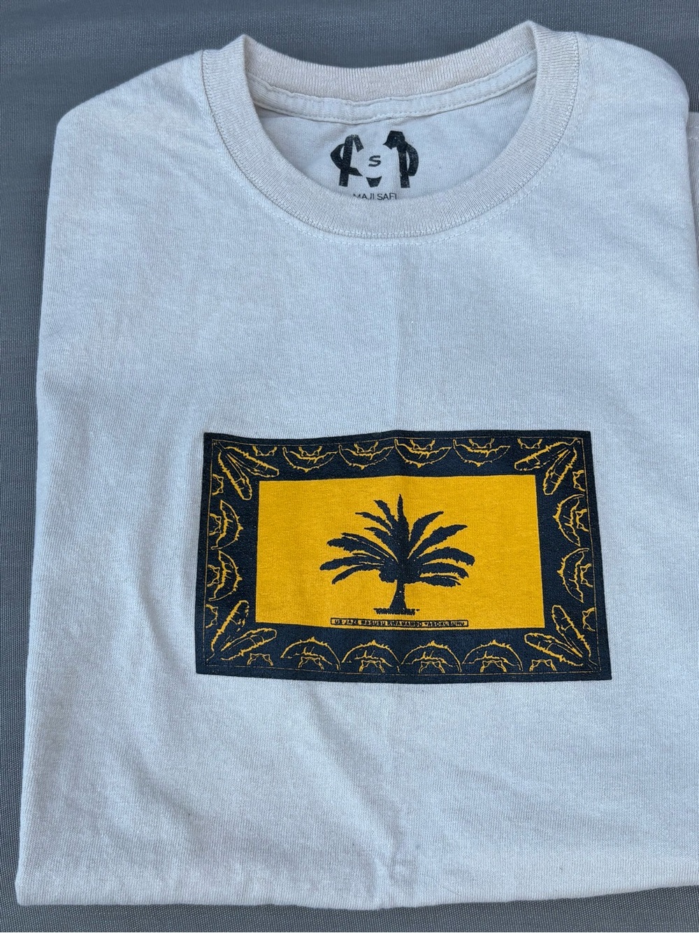 Women’s Short Sleeve Tee with Yellow Palm Graphic